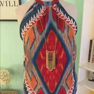 Multi-color halter top